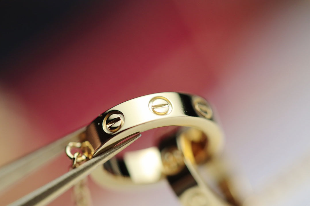 [⭐Veyra]LOVE NECKLACE DOUBLE RING GOLD