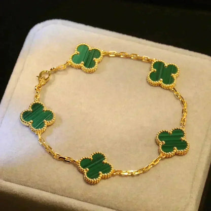 [⭐Veyra] CLOVER 5 MOTIF MALACHITE BRACELET COLLECTION