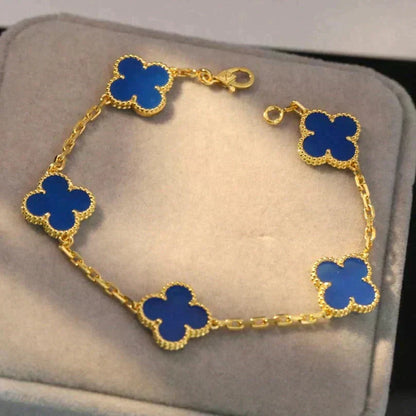 [⭐Veyra] CLOVER 5 MOTIF BLUE AGATE BRACELET COLLECTION
