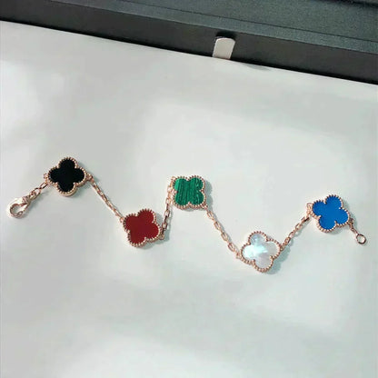 [⭐Veyra]CLOVER 5 MOTIFS MULTICOLOR BRACELET