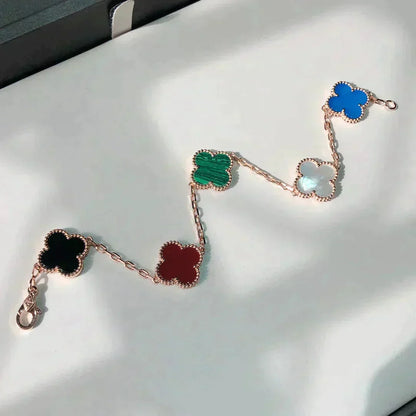 [⭐Veyra]CLOVER 5 MOTIFS MULTICOLOR BRACELET