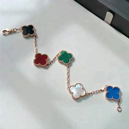 [⭐Veyra]CLOVER 5 MOTIFS MULTICOLOR BRACELET