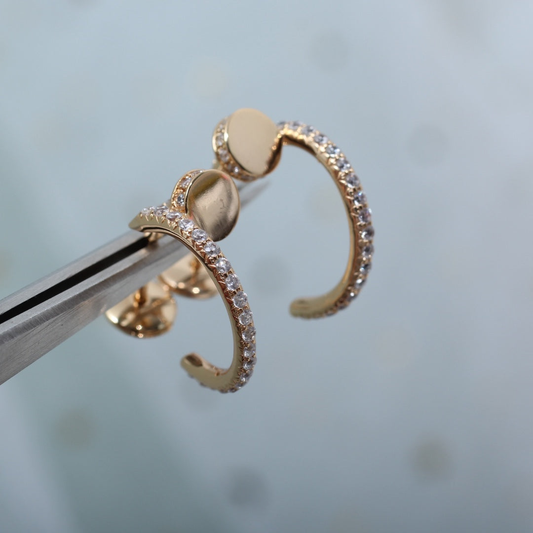 [⭐Veyra]JUSTE EARRINGS 12.75MM PINK GOLD DIAMOND