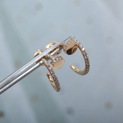 [⭐Veyra]JUSTE EARRINGS 12.75MM PINK GOLD DIAMOND