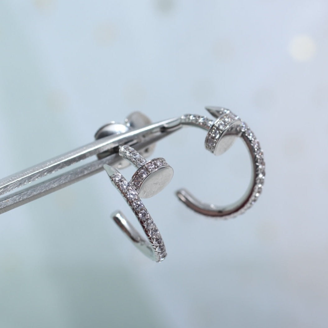 [⭐Veyra]JUSTE EARRINGS 12.75MM SILVER DIAMOND