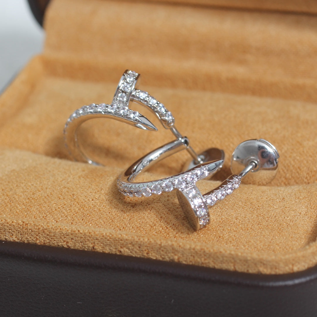 [⭐Veyra]JUSTE EARRINGS 12.75MM SILVER DIAMOND
