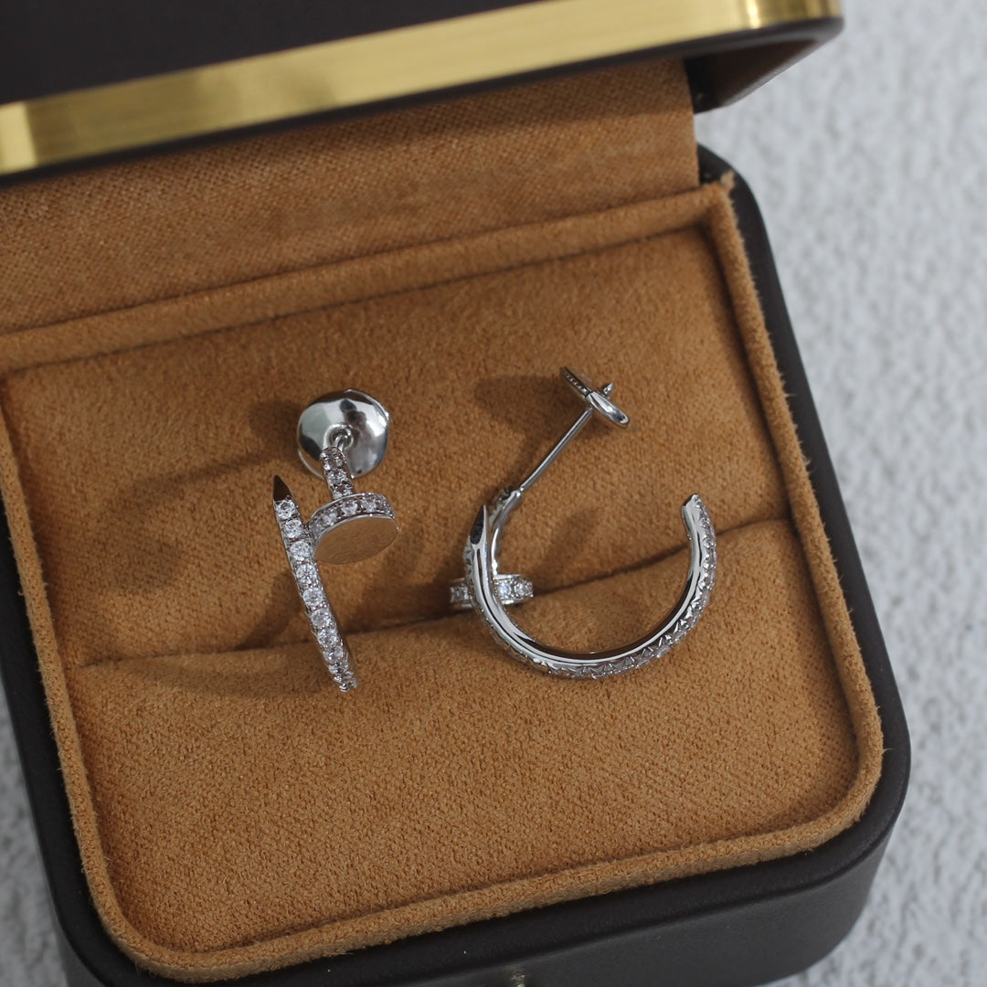 [⭐Veyra]JUSTE EARRINGS 12.75MM SILVER DIAMOND