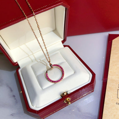 [⭐Veyra]JUSTE NECKLACE GOLD RED DIAMONDS