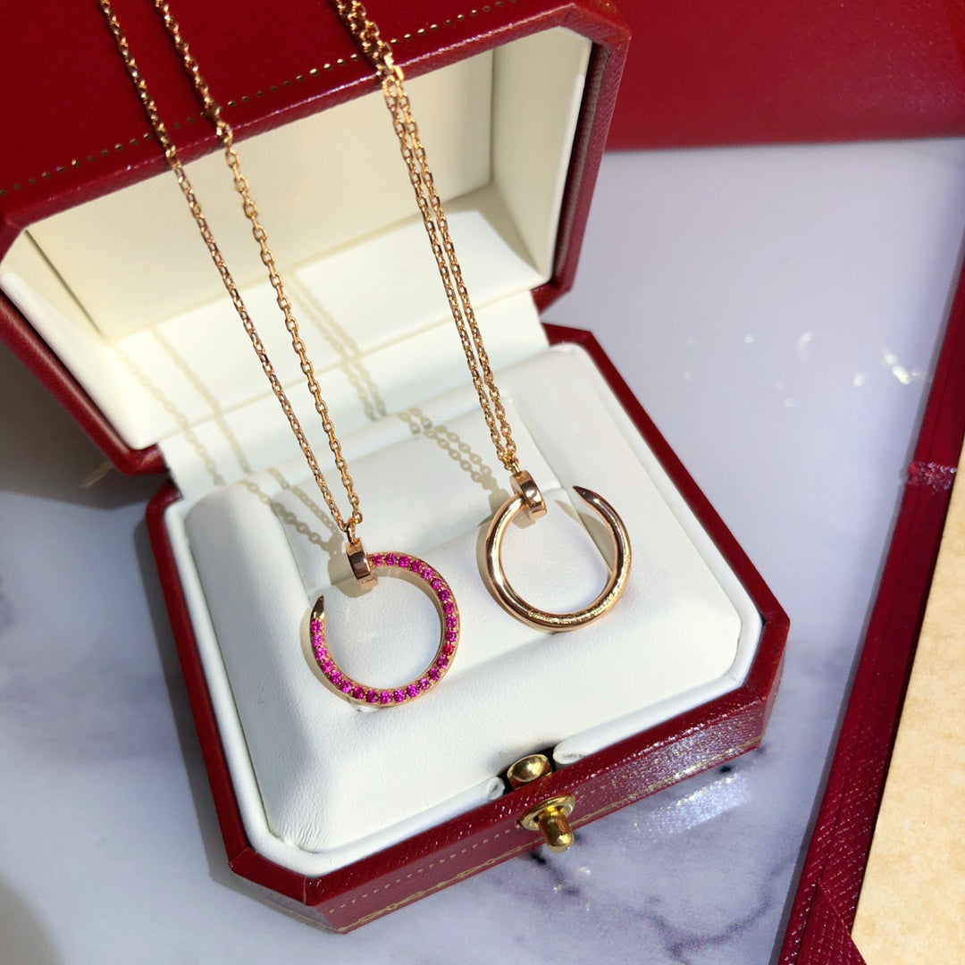 [⭐Veyra]JUSTE NECKLACE GOLD RED DIAMONDS
