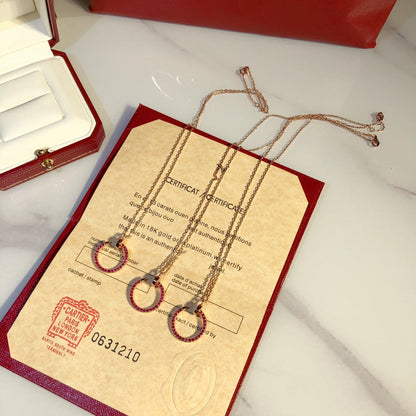 [⭐Veyra]JUSTE NECKLACE GOLD RED DIAMONDS