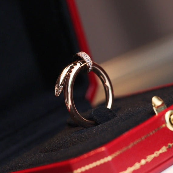 [⭐Veyra]JUSTE RING 2.65MM PINK GOLD DIAMOND