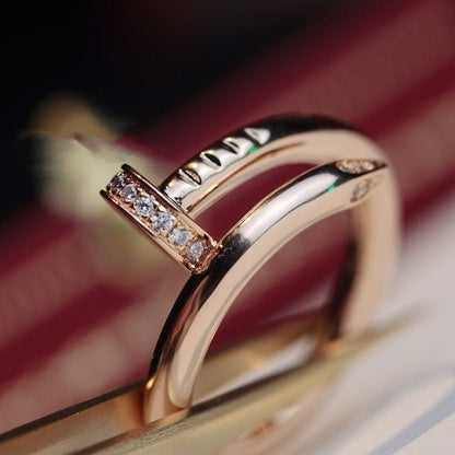 [⭐Veyra]JUSTE RING 2.65MM PINK GOLD DIAMOND