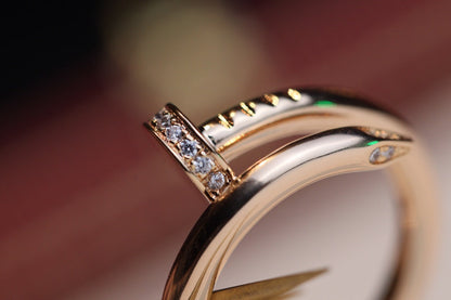 [⭐Veyra]JUSTE RING 2.65MM PINK GOLD DIAMOND