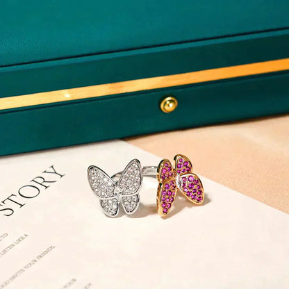 [⭐Veyra]TWIN BUTTERFLY DIAMOND RING