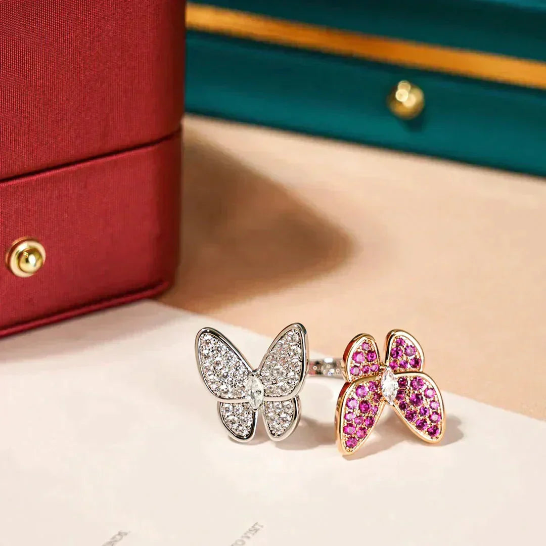 [⭐Veyra]TWIN BUTTERFLY DIAMOND RING