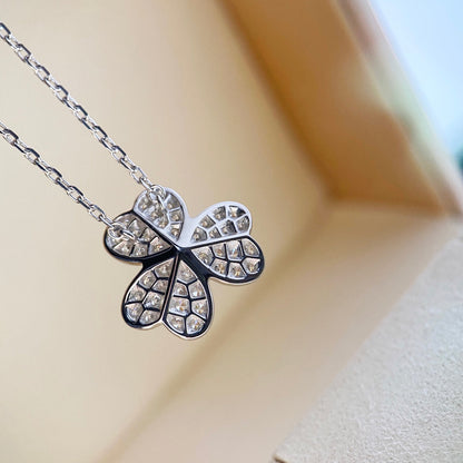[⭐Veyra]CLOVER DIAMOND NECKLACE SILVER