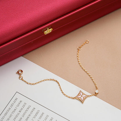 [⭐Veyra]STAR 1 DIAMOND PINK GOLD BRACELET