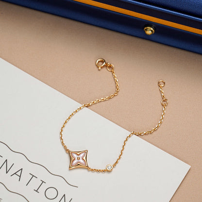 [⭐Veyra]STAR 1 DIAMOND PINK GOLD BRACELET