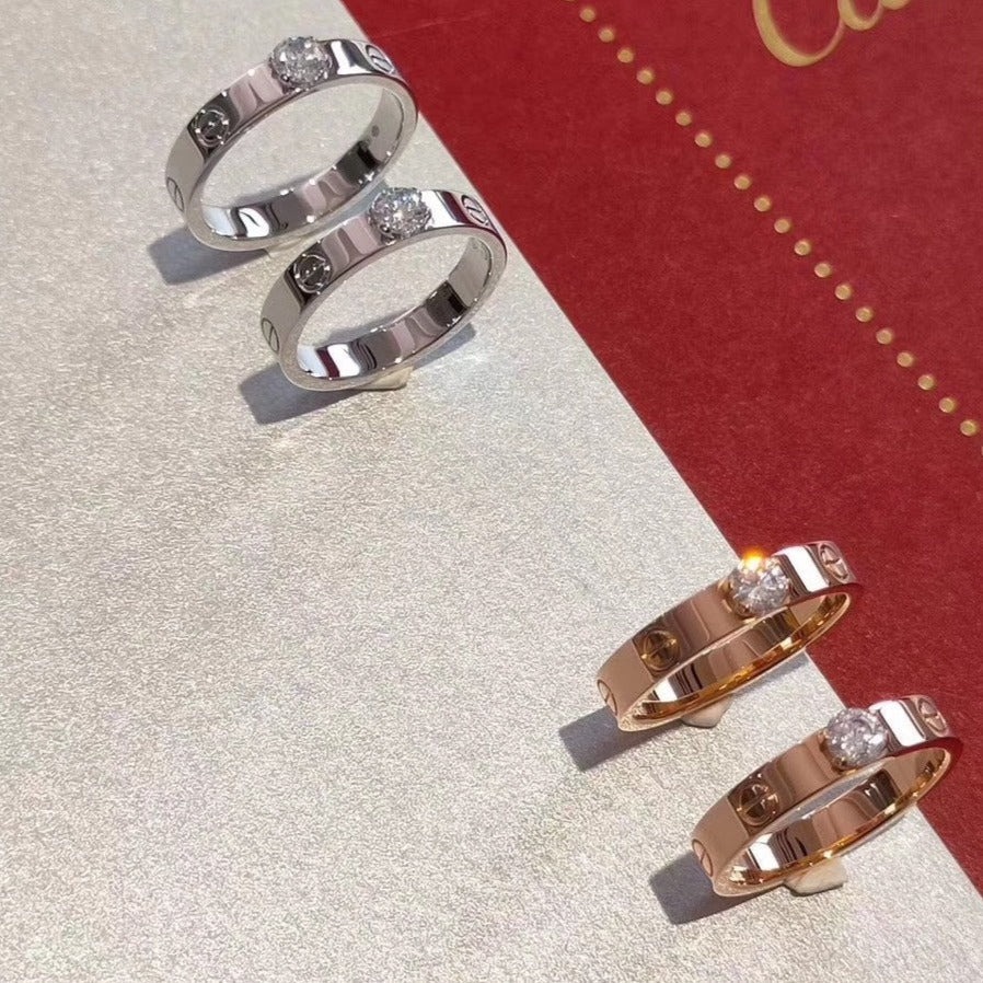 [⭐Veyra]LOVE RING 3.6MM 1 BIG DIAMOND