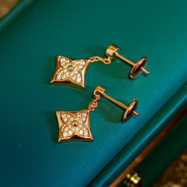 [⭐Veyra]STAR DIAMONDS EARRINGS GOLD