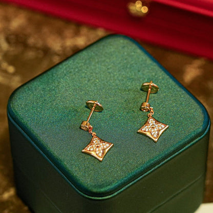 [⭐Veyra]STAR DIAMONDS EARRINGS GOLD