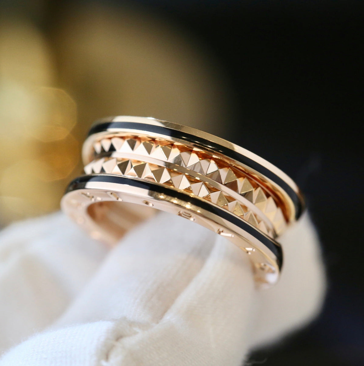 [⭐Veyra]ZERO 1 PINK GOLD BLACK CERAMIC RING