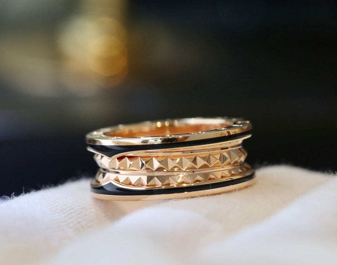 [⭐Veyra]ZERO 1 PINK GOLD BLACK CERAMIC RING