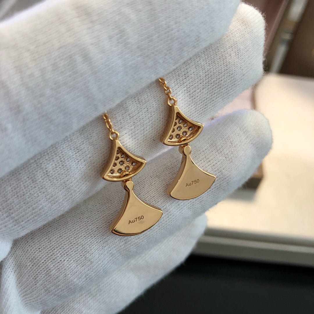 [⭐Veyra]DREAM EARRINGS 3 MOTIFS DIAMOND MOP PINK GOLD