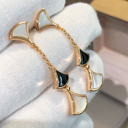 [⭐Veyra]DREAM EARRINGS 3 MOTIFS ONYX MOP PINK GOLD