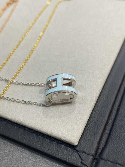 [⭐Veyra]POP H LIGHT BLUE NECKLACE