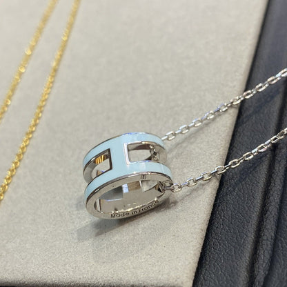 [⭐Veyra]POP H LIGHT BLUE NECKLACE