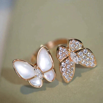[⭐Veyra]TWIN BUTTERFLY DIAMOND MOP RING