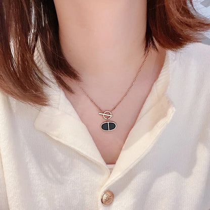 [⭐Veyra]CHAINE VERSO BLACK CERAMIC NECKLACE