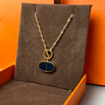 [⭐Veyra]CHAINE VERSO BLACK CERAMIC NECKLACE