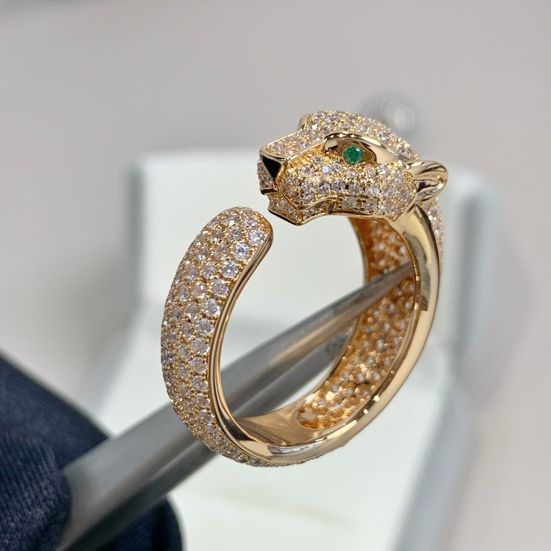 [⭐Veyra]PANTHERE PINK GOLD DIAMOND RING