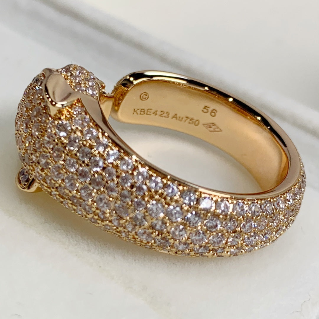 [⭐Veyra]PANTHERE PINK GOLD DIAMOND RING