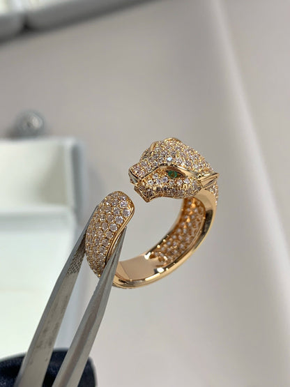 [⭐Veyra]PANTHERE PINK GOLD DIAMOND RING