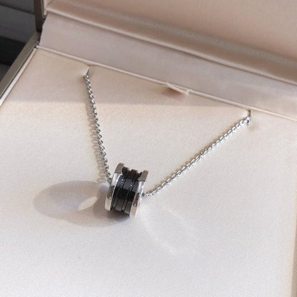 [⭐Veyra]ZERO 1 BLACK CERAMIC SILVER NECKLACE