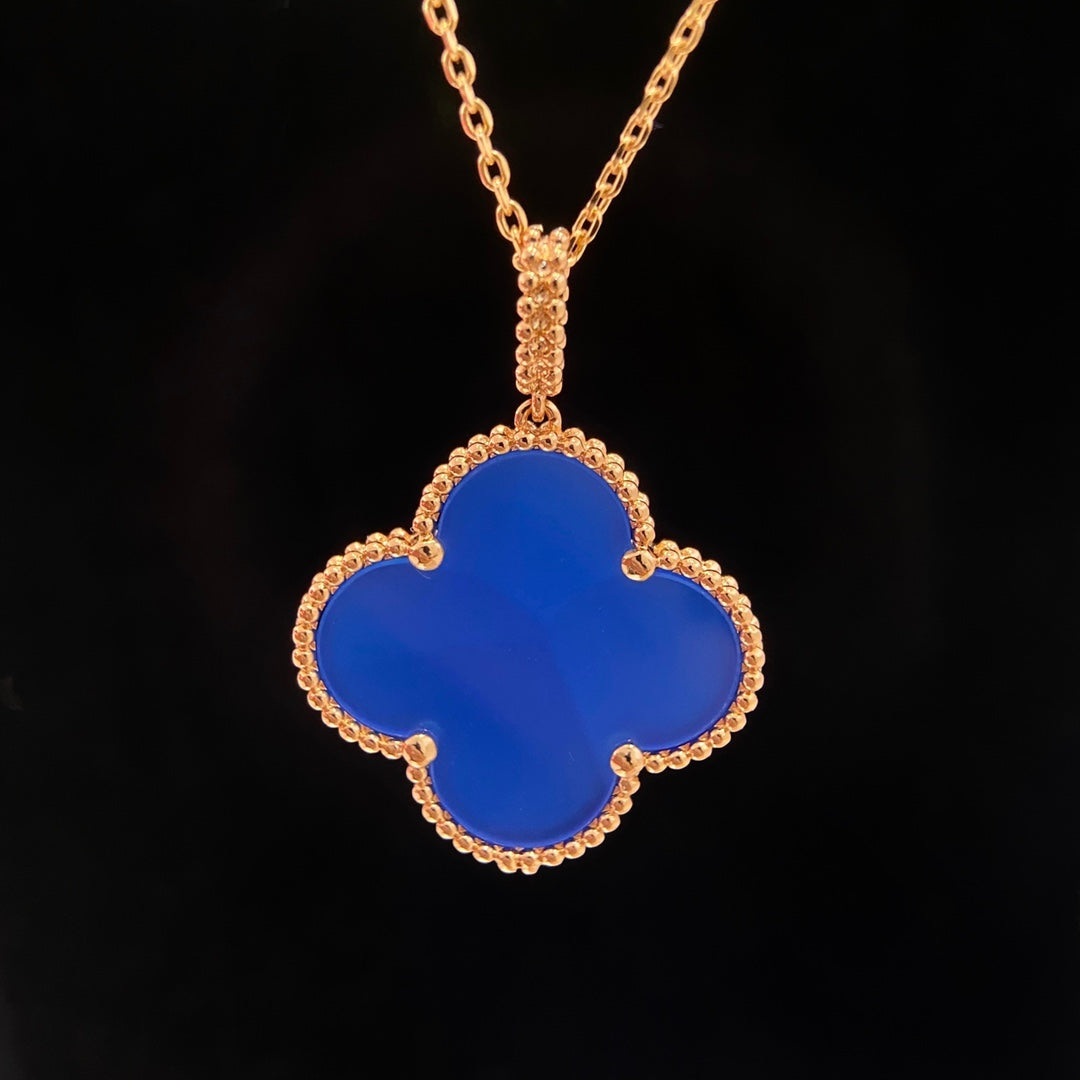 [⭐Veyra]CLOVER 25MM NECKLACE TURQUOISE ROSE GOLD