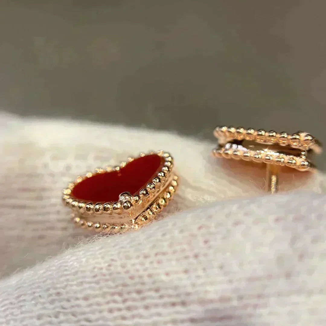 [⭐Veyra]HEART CARNELIAN STUD EARRINGS
