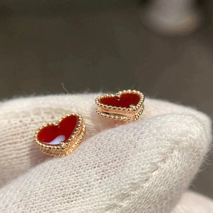 [⭐Veyra]HEART CARNELIAN STUD EARRINGS