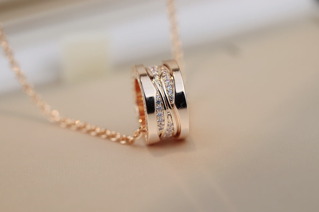 [⭐Veyra]ZERO 1 PINK GOLD DIAMOND NECKLACE