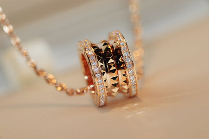 [⭐Veyra]ZERO 1 ROCK PEDANT PINK GOLD NECKLACE