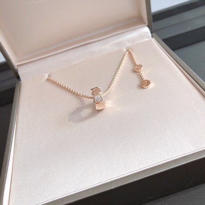 [⭐Veyra]SERPENTI PEDANT DIAMOND PINK GOLD NECKLACE