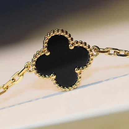 [⭐Veyra]CLOVER 20 MOTIFS ONYX NECKLACE