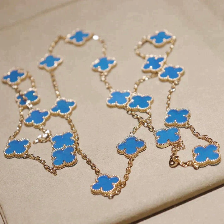 [⭐Veyra]CLOVER 20 MOTIFS TURQUOISE GOLD