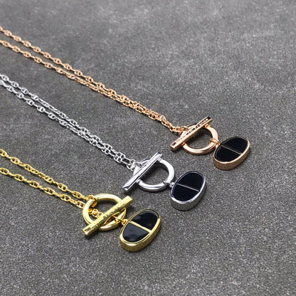 [⭐Veyra]CHAINE VERSO BLACK CERAMIC  NECKLACE