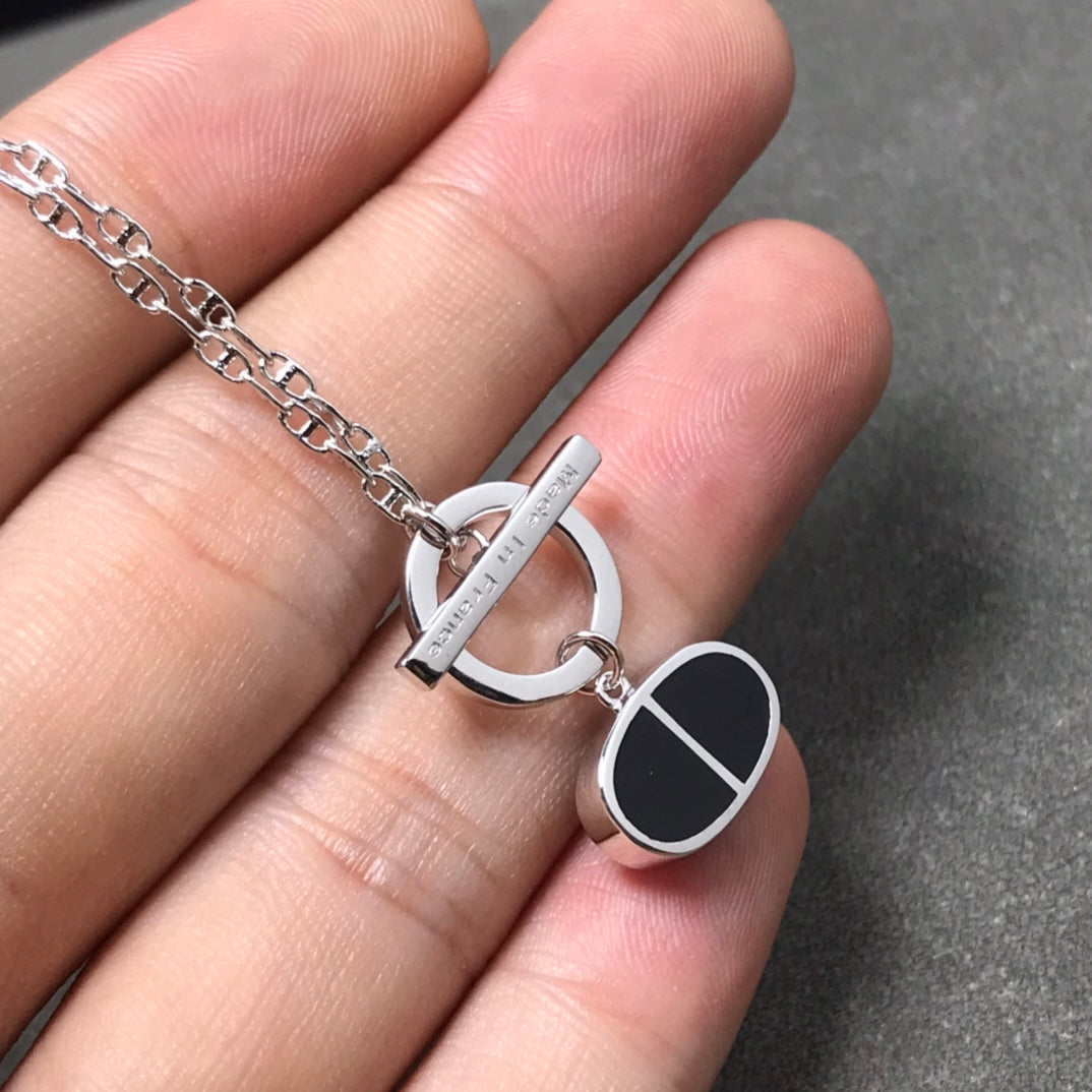 [⭐Veyra]CHAINE VERSO BLACK CERAMIC  NECKLACE