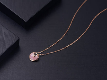 [⭐Veyra]AMULETTE ROSE GOLD PINK MOP NECKLACE
