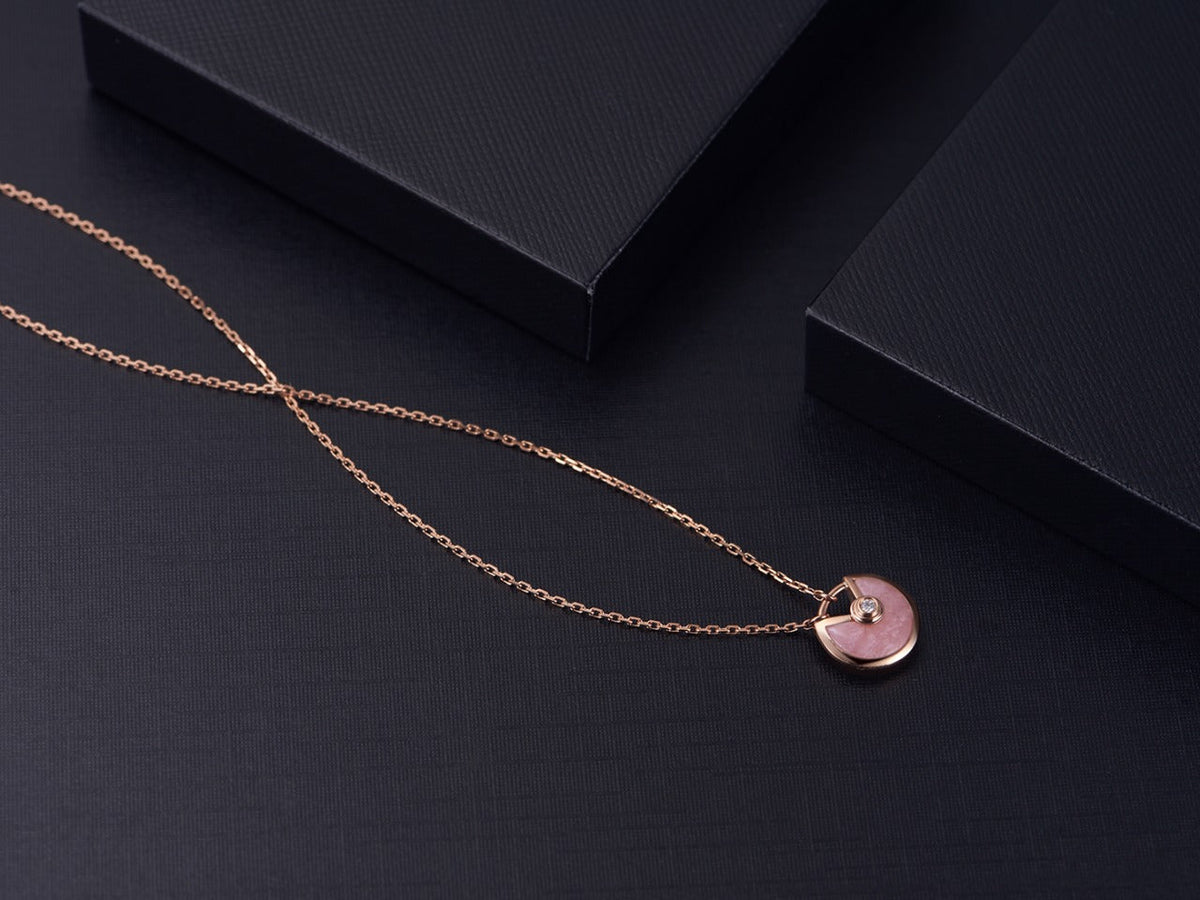 [⭐Veyra]AMULETTE ROSE GOLD PINK MOP NECKLACE